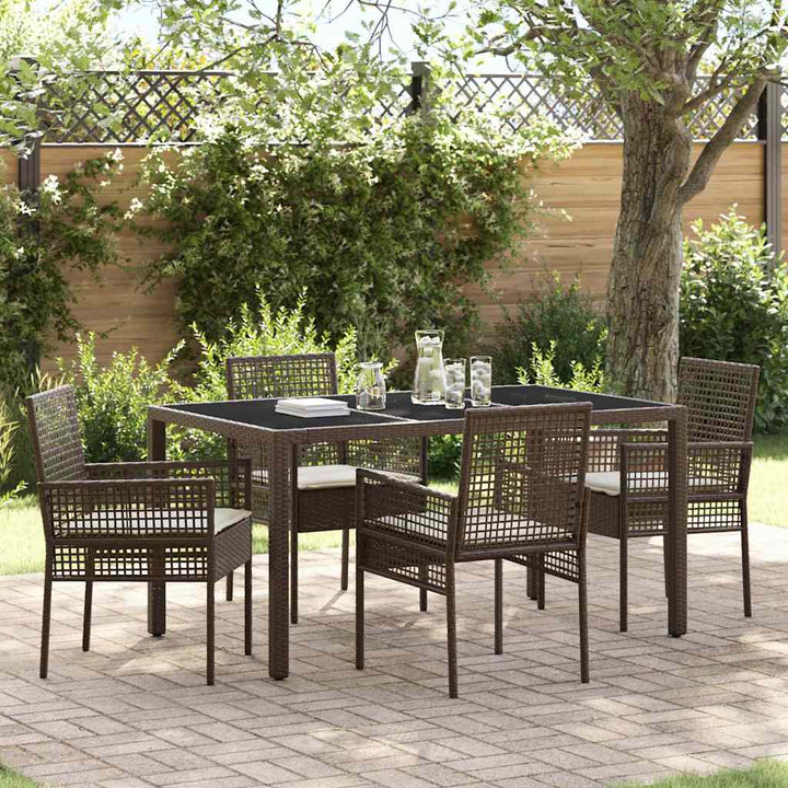 Have Spisebordssæt 5 pcs Brun polyrattan