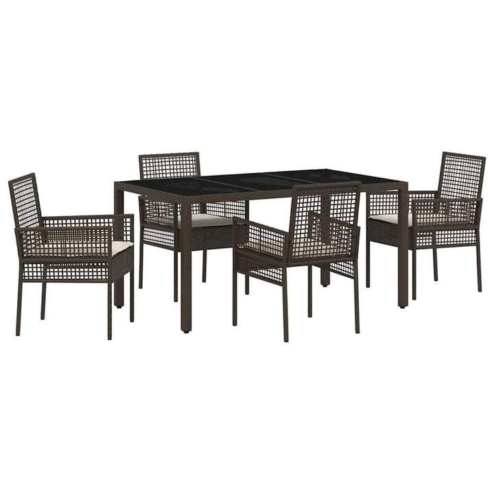 Have Spisebordssæt 5 pcs Brun polyrattan