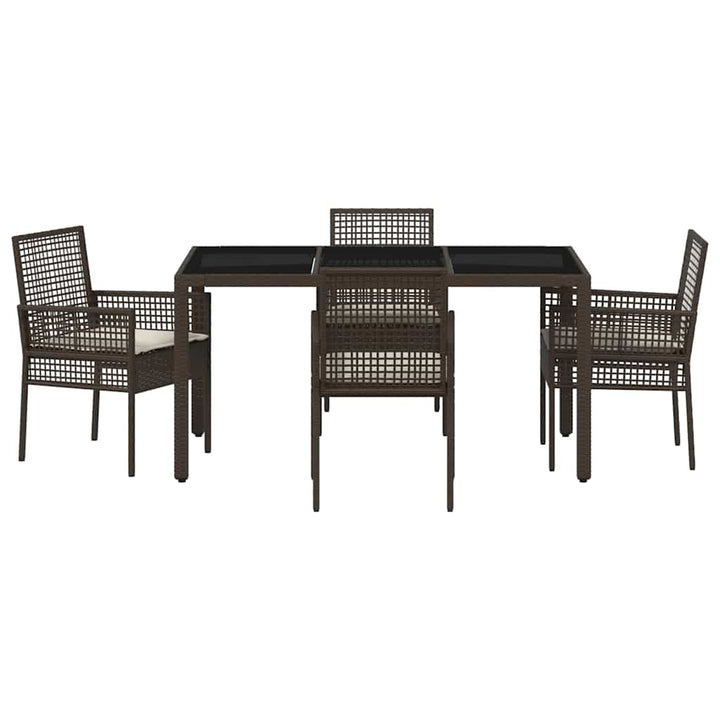 Have Spisebordssæt 5 pcs Brun polyrattan