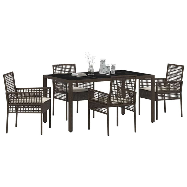 Have Spisebordssæt 5 pcs Brun polyrattan