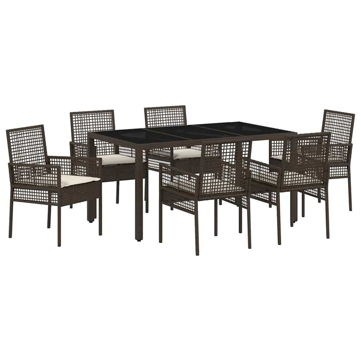 Have Spisebordssæt 7 pcs Brun polyrattan