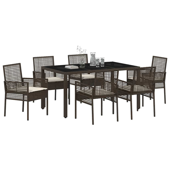 Have Spisebordssæt 7 pcs Brun polyrattan
