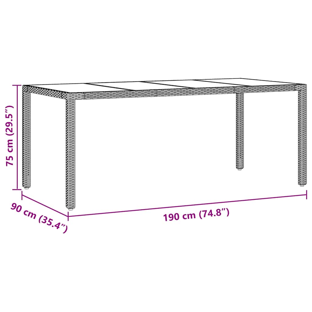 Have Spisebordssæt 9 pcs Brun polyrattan