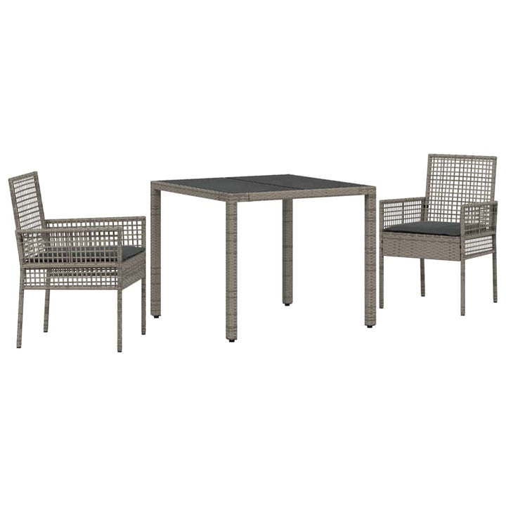 Have Spisebordssæt 3 pcs Grå polyrattan