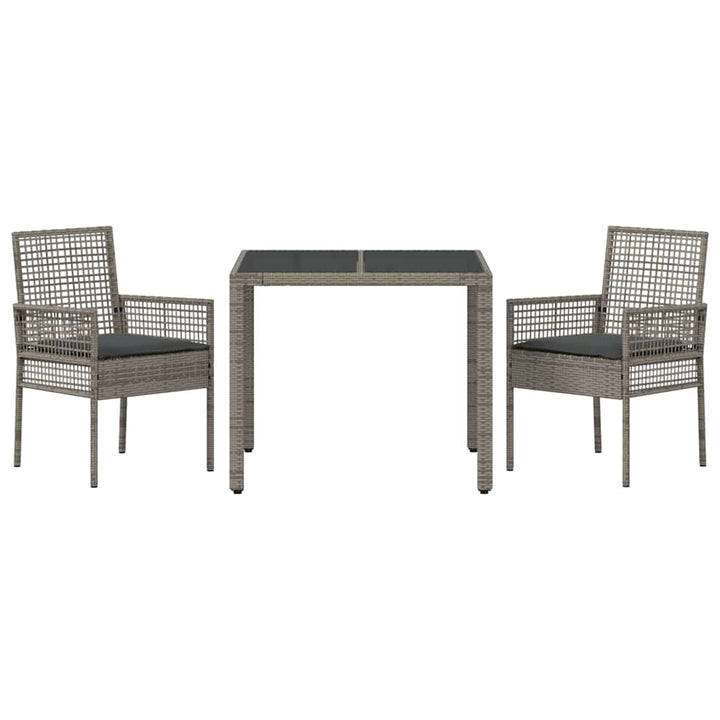 Have Spisebordssæt 3 pcs Grå polyrattan
