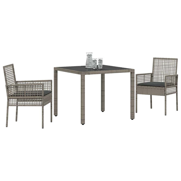 Have Spisebordssæt 3 pcs Grå polyrattan