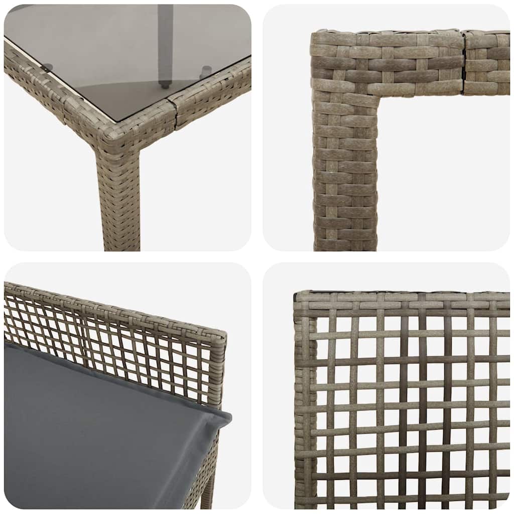 Have Spisebordssæt 5 pcs Grå polyrattan