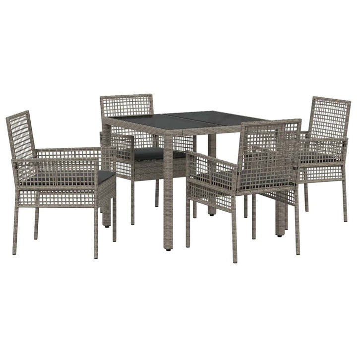 Have Spisebordssæt 5 pcs Grå polyrattan
