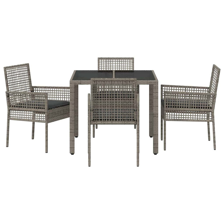 Have Spisebordssæt 5 pcs Grå polyrattan