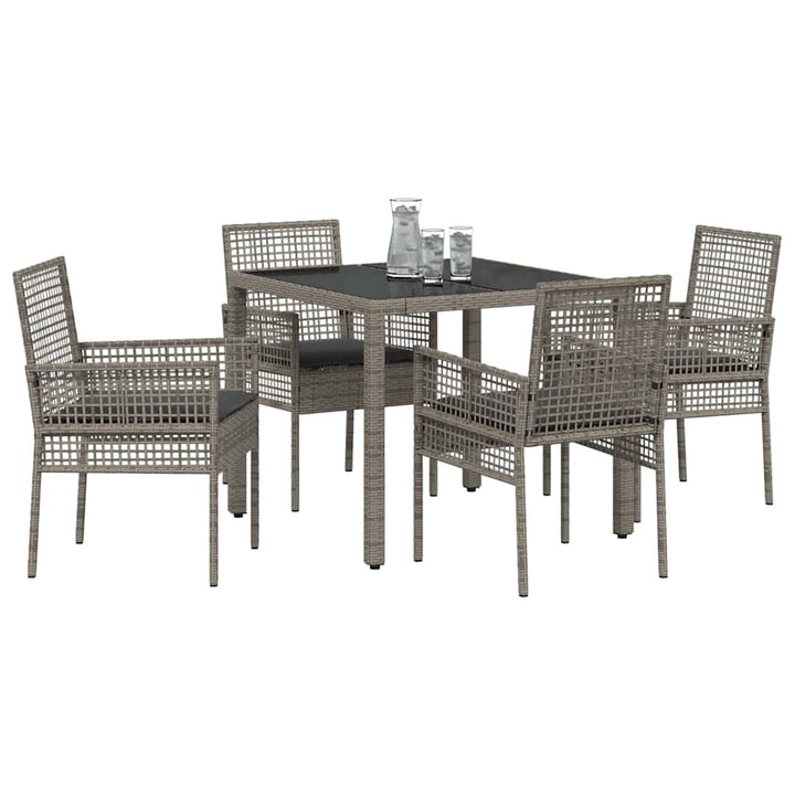 Have Spisebordssæt 5 pcs Grå polyrattan