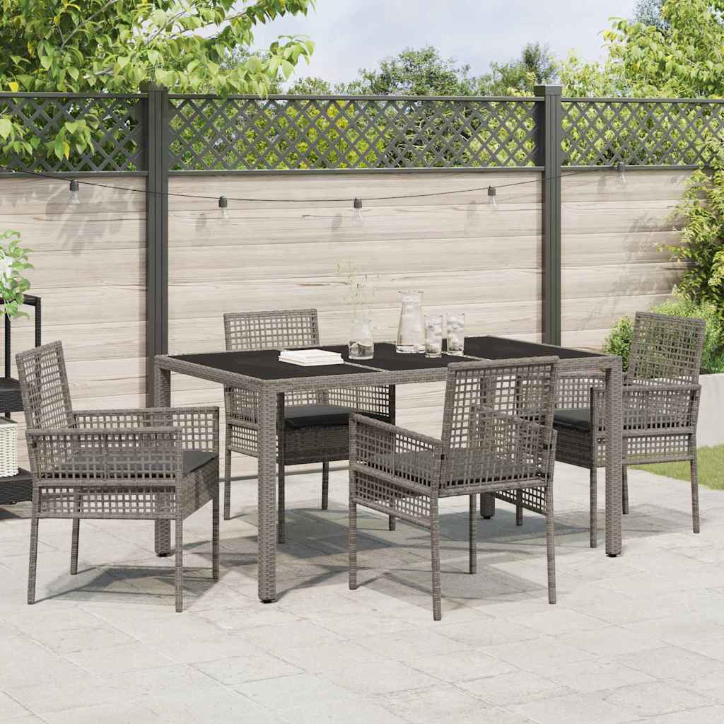 Have Spisebordssæt 5 pcs Grå polyrattan