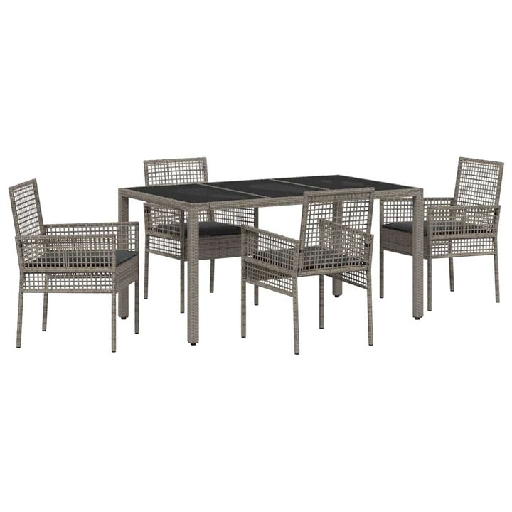 Have Spisebordssæt 5 pcs Grå polyrattan