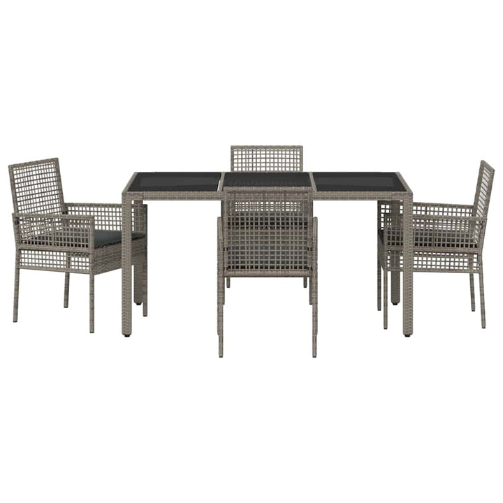 Have Spisebordssæt 5 pcs Grå polyrattan