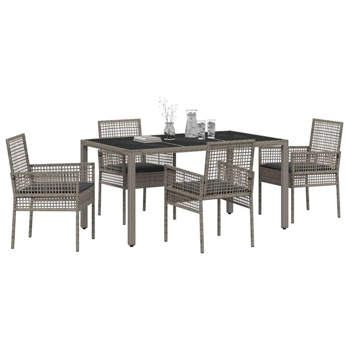 Have Spisebordssæt 5 pcs Grå polyrattan