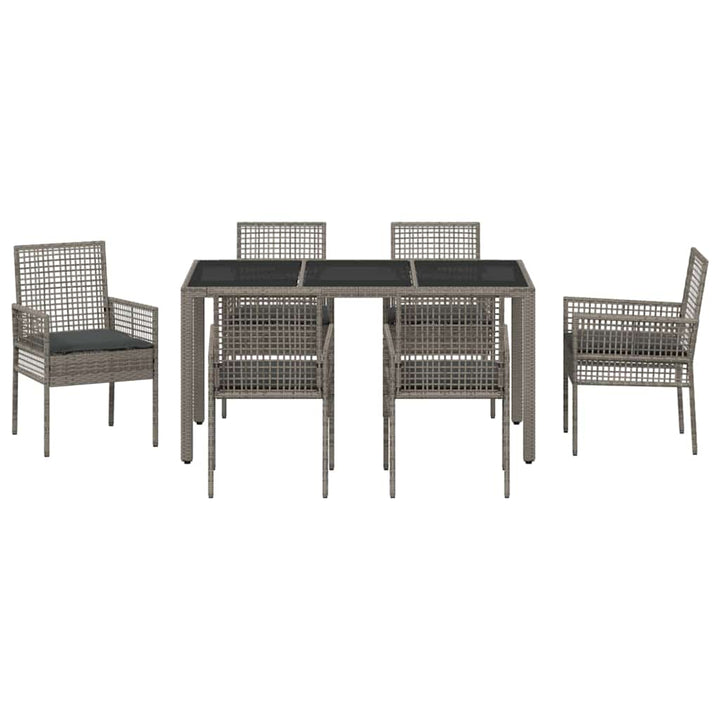 Have Spisebordssæt 7 pcs Grå polyrattan