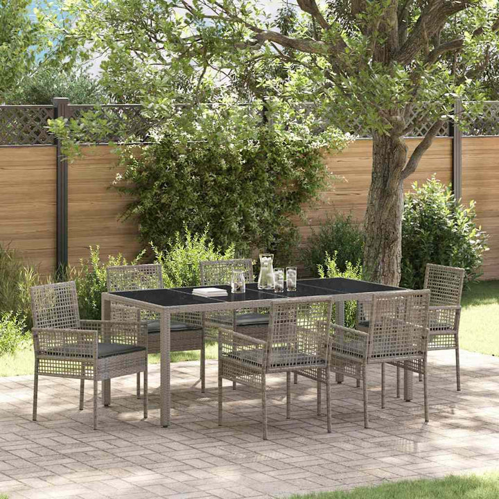 Have Spisebordssæt 7 pcs Grå polyrattan