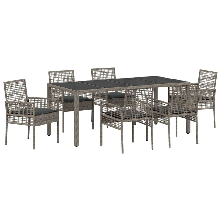 Have Spisebordssæt 7 pcs Grå polyrattan
