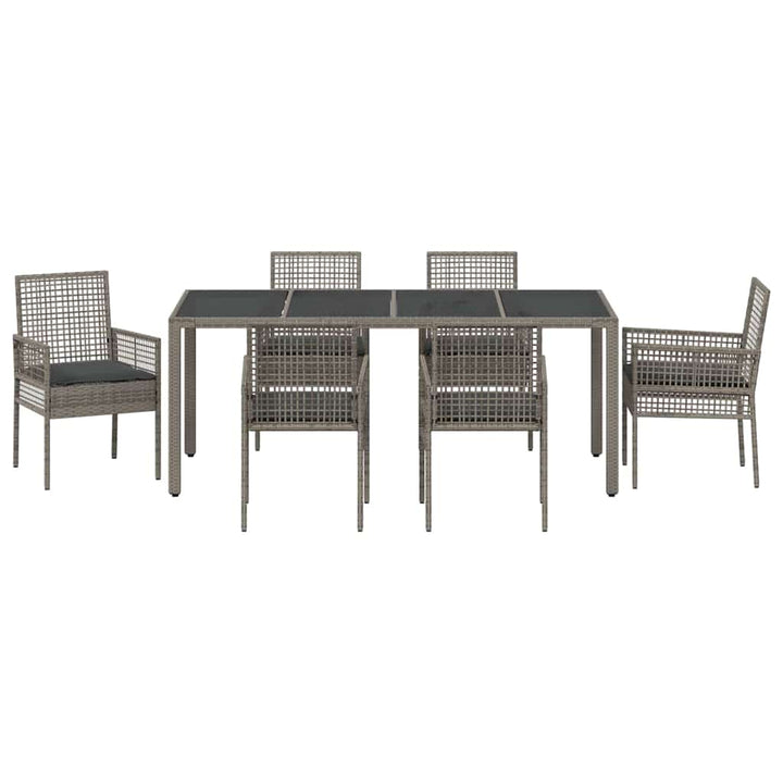 Have Spisebordssæt 7 pcs Grå polyrattan