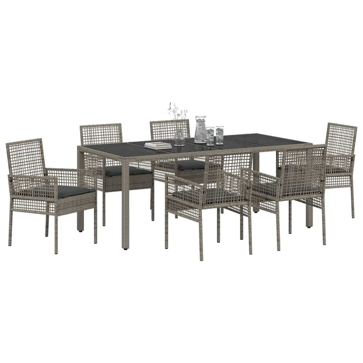 Have Spisebordssæt 7 pcs Grå polyrattan