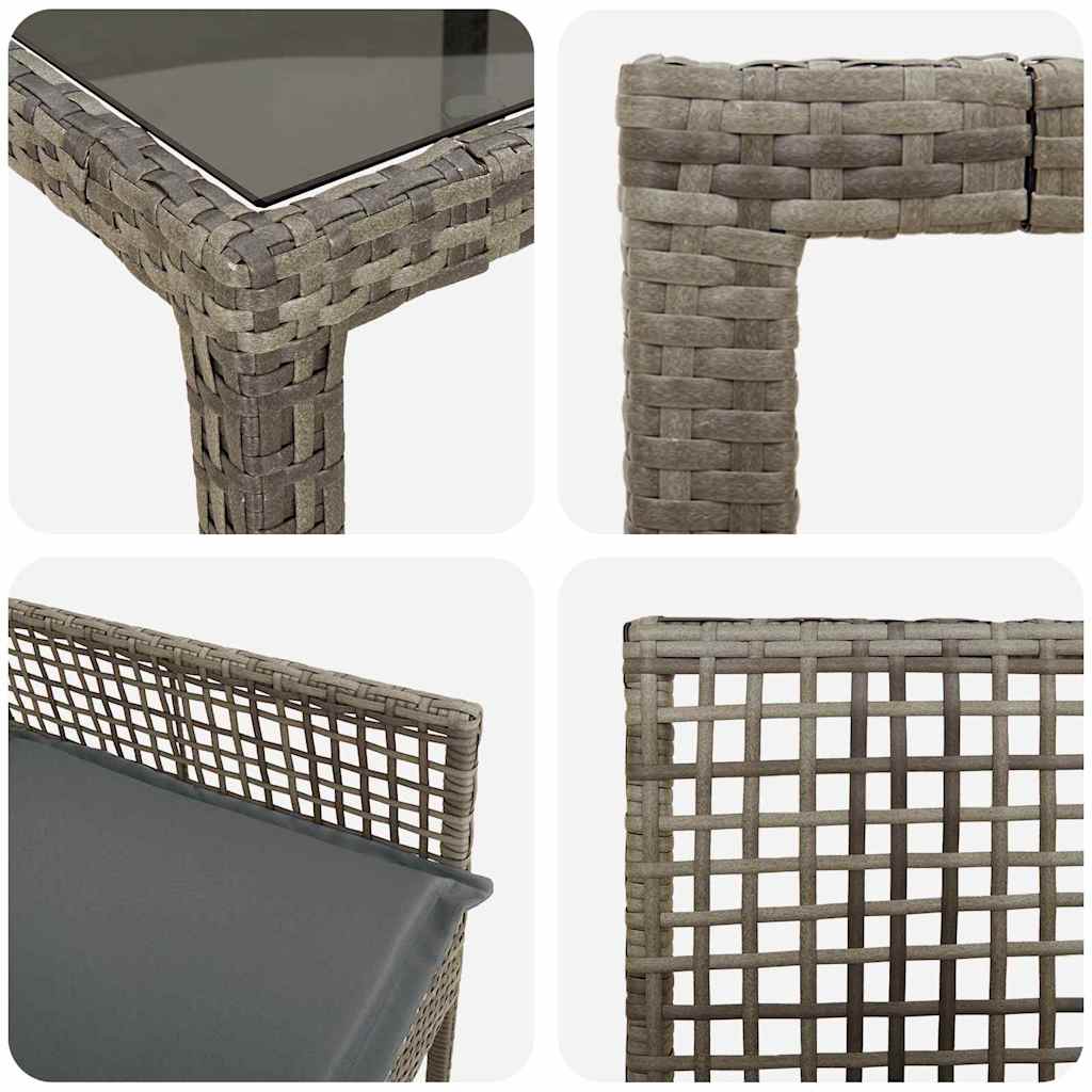 Have Spisebordssæt 9 pcs Grå polyrattan