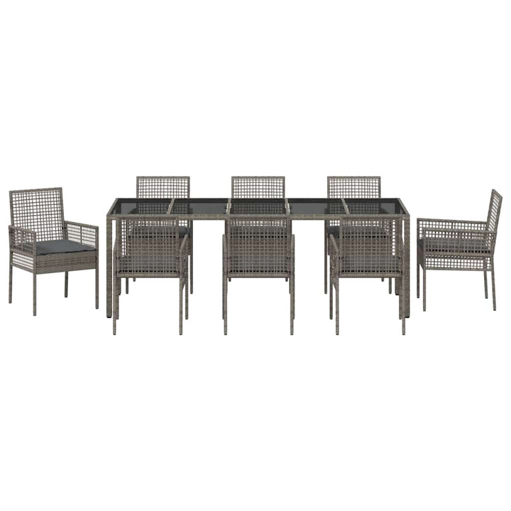 Have Spisebordssæt 9 pcs Grå polyrattan