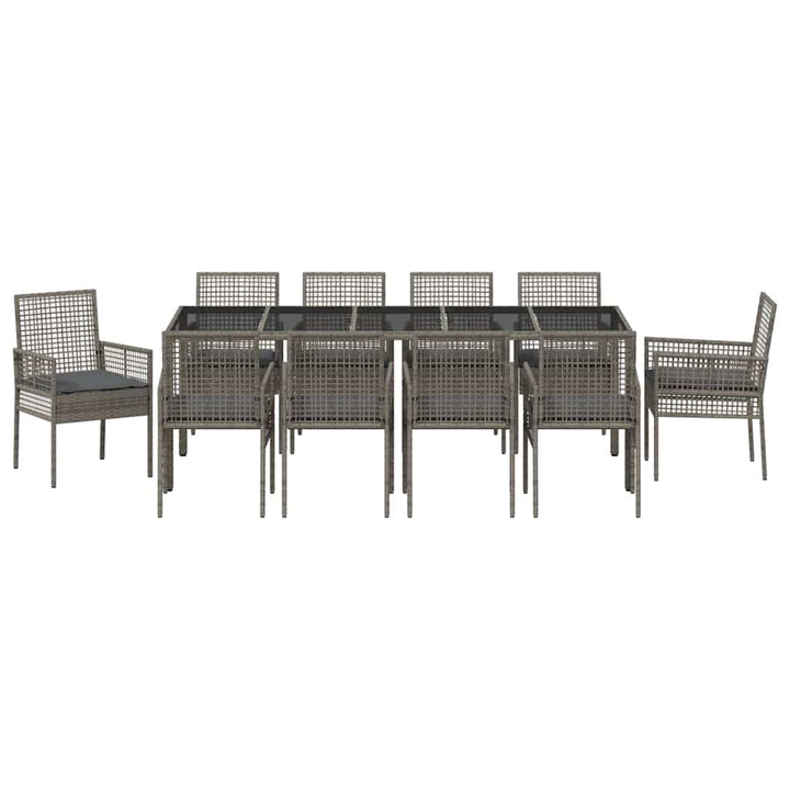 Have Spisebordssæt 11 pcs Grå polyrattan