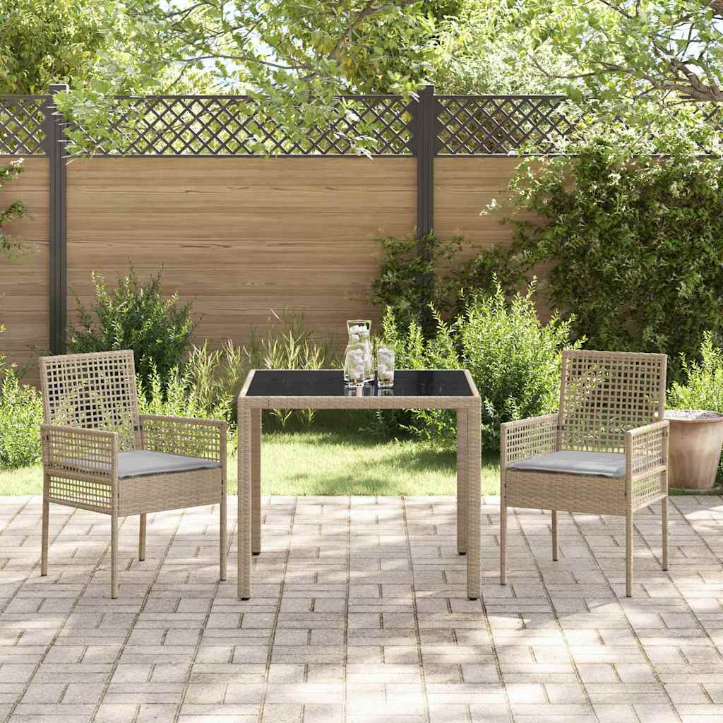 Have Spisebordssæt 3 pcs Beige polyrattan