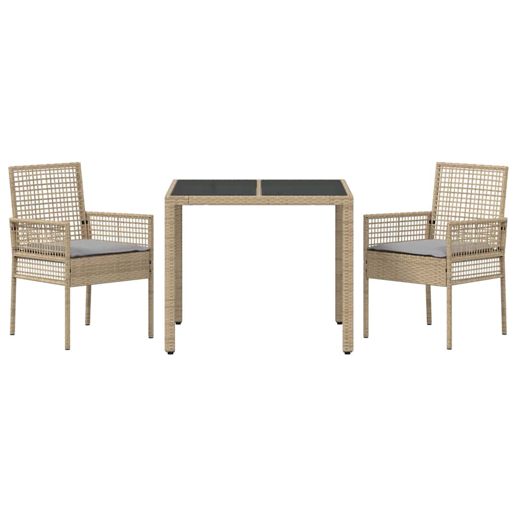 Have Spisebordssæt 3 pcs Beige polyrattan