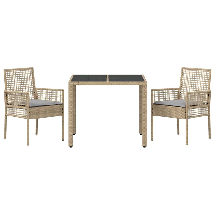 Have Spisebordssæt 3 pcs Beige polyrattan
