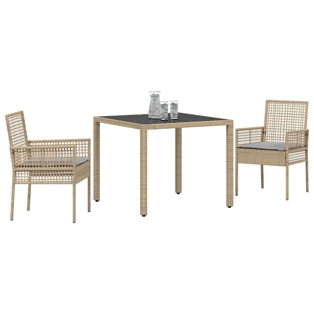 Have Spisebordssæt 3 pcs Beige polyrattan