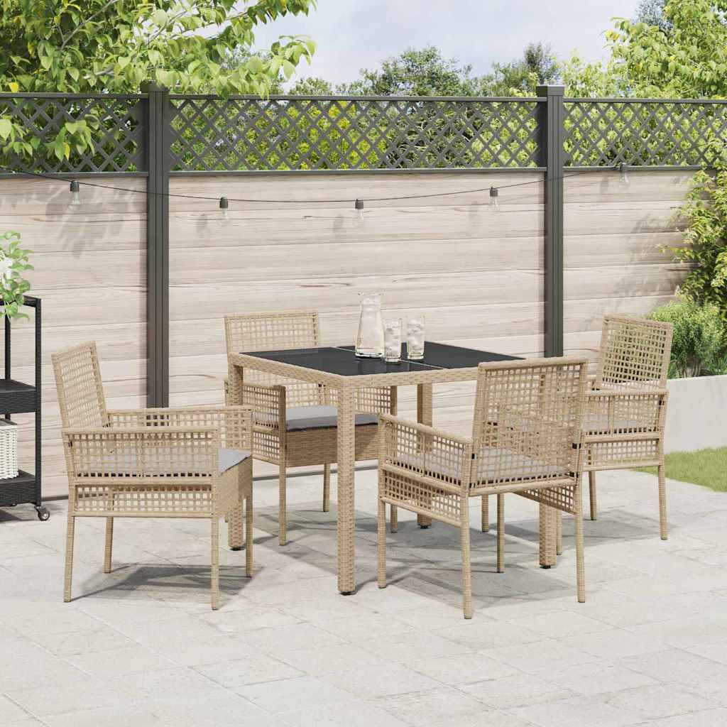 Have Spisebordssæt 5 pcs Beige polyrattan