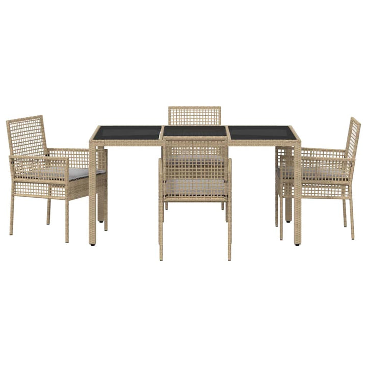Have Spisebordssæt 5 pcs Beige polyrattan