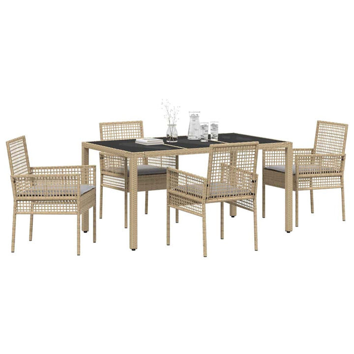 Have Spisebordssæt 5 pcs Beige polyrattan