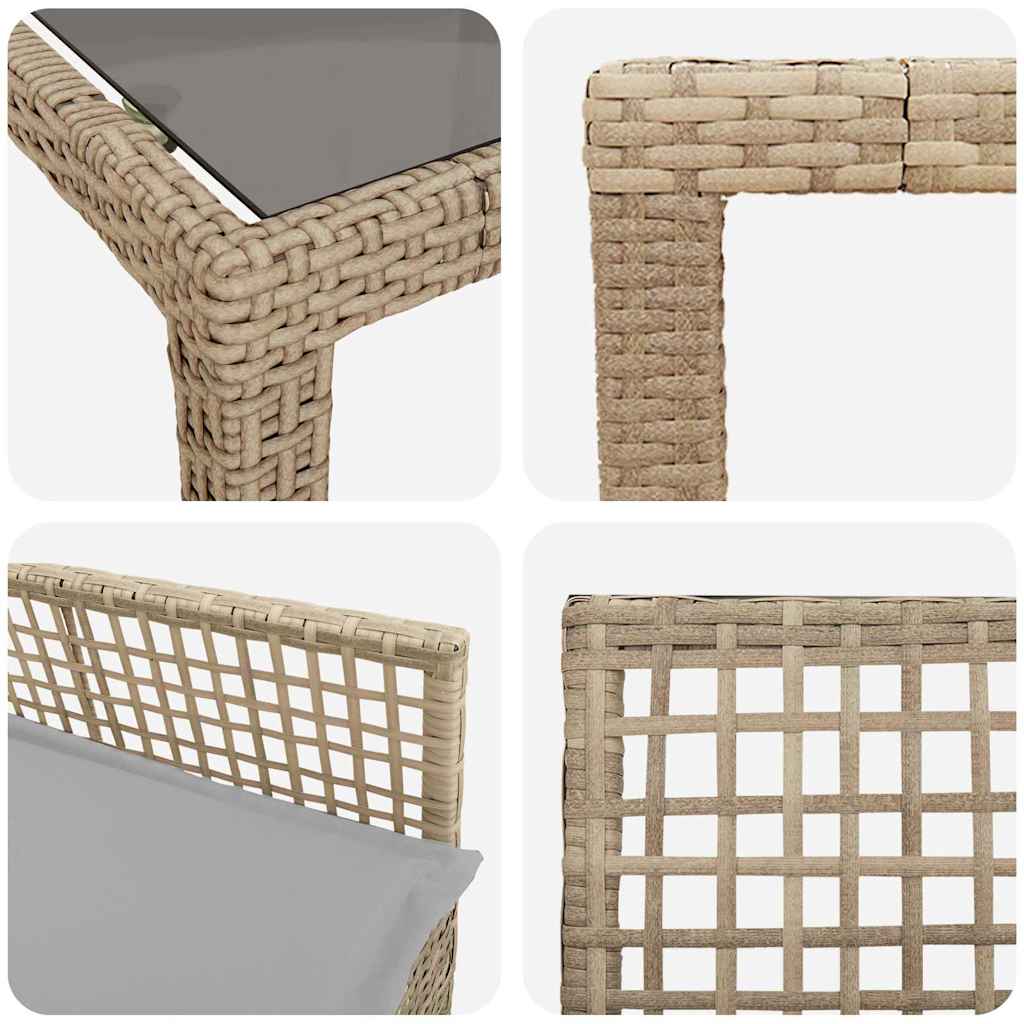 Have Spisebordssæt 9 pcs Beige polyrattan