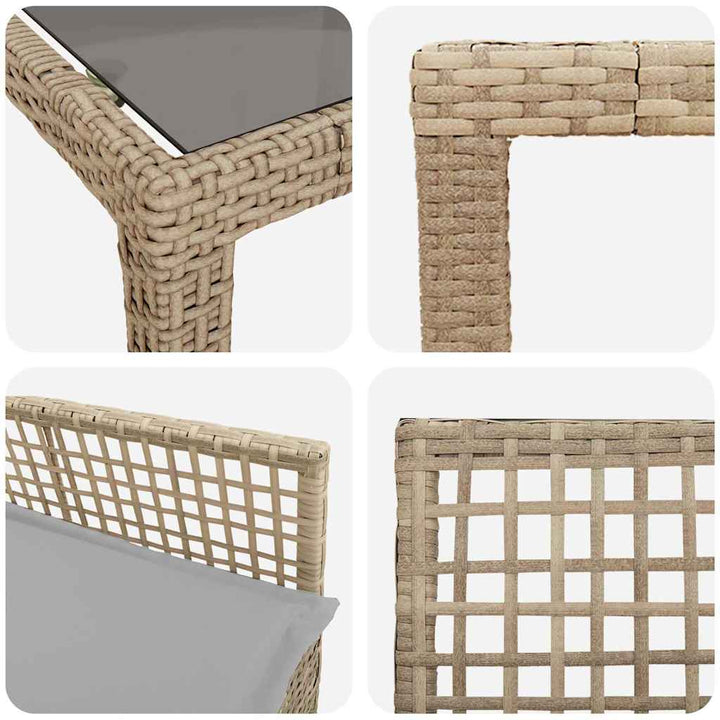 Have Spisebordssæt 11 pcs Beige polyrattan