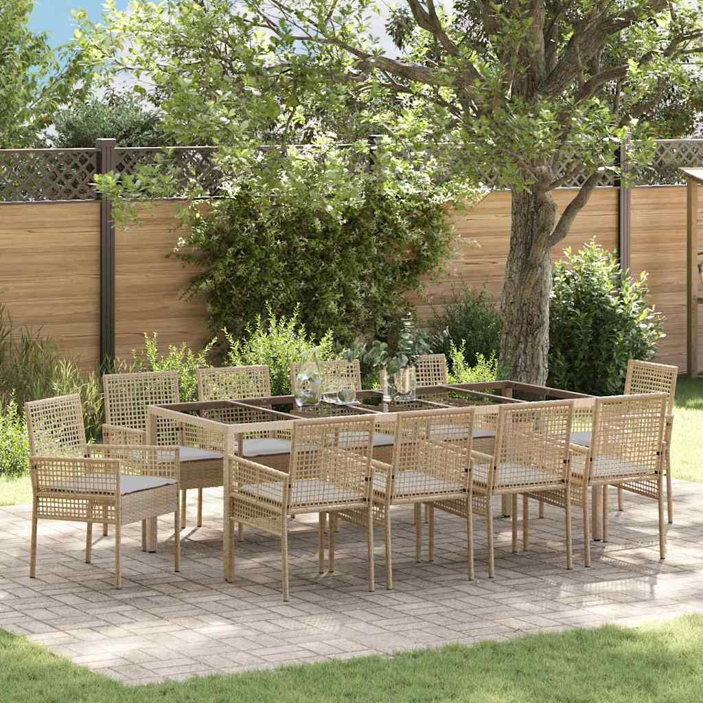 Have Spisebordssæt 11 pcs Beige polyrattan