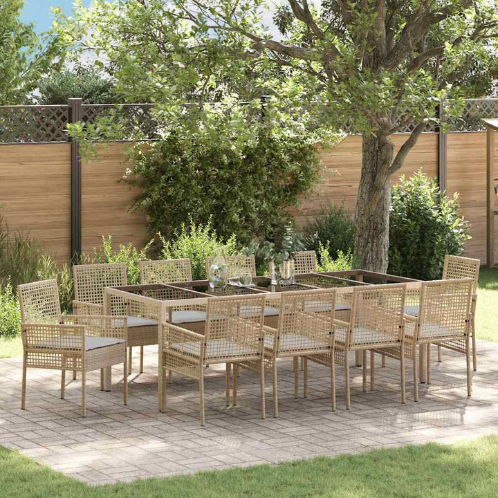 Have Spisebordssæt 11 pcs Beige polyrattan