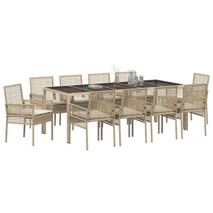 Have Spisebordssæt 11 pcs Beige polyrattan