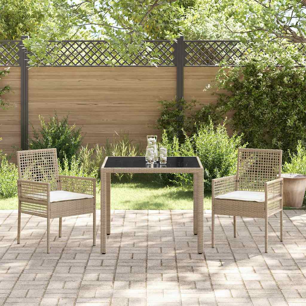 Have Spisebordssæt 3 pcs Beige polyrattan