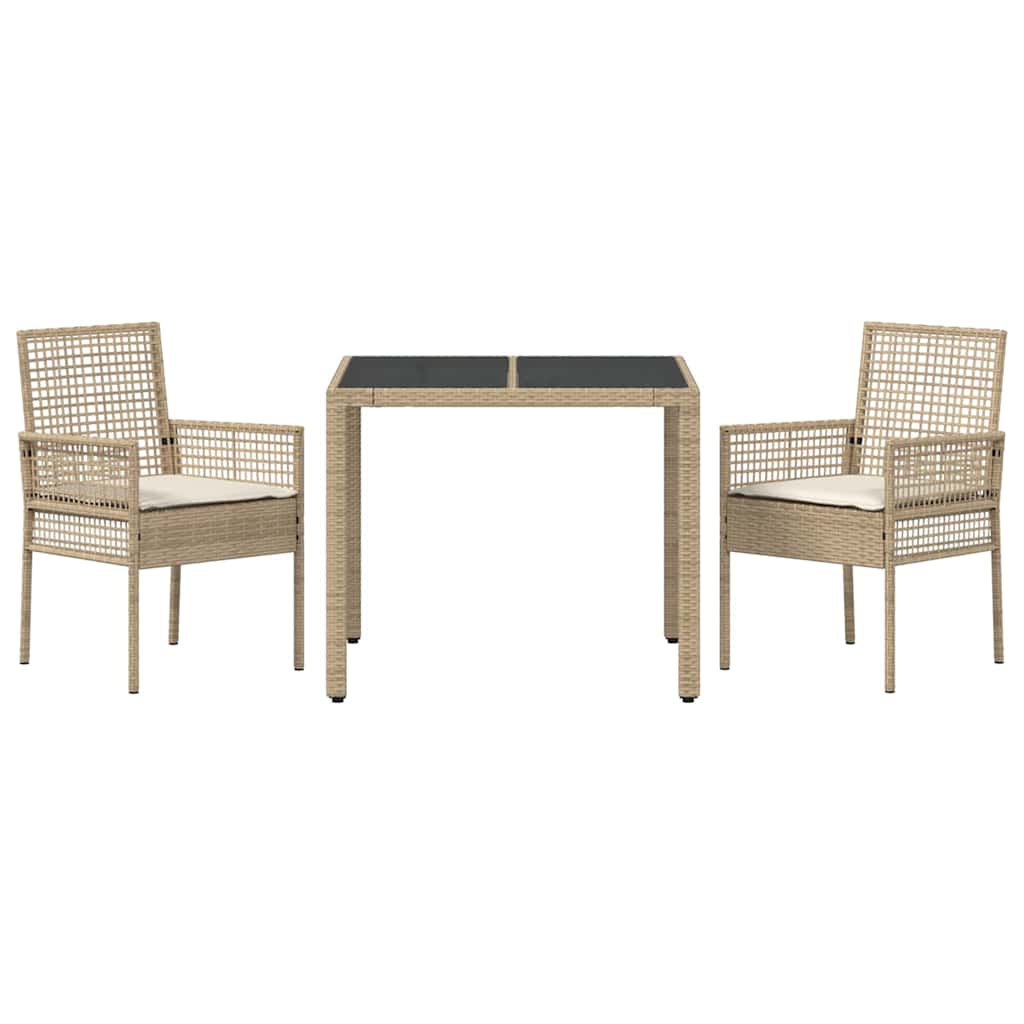 Have Spisebordssæt 3 pcs Beige polyrattan