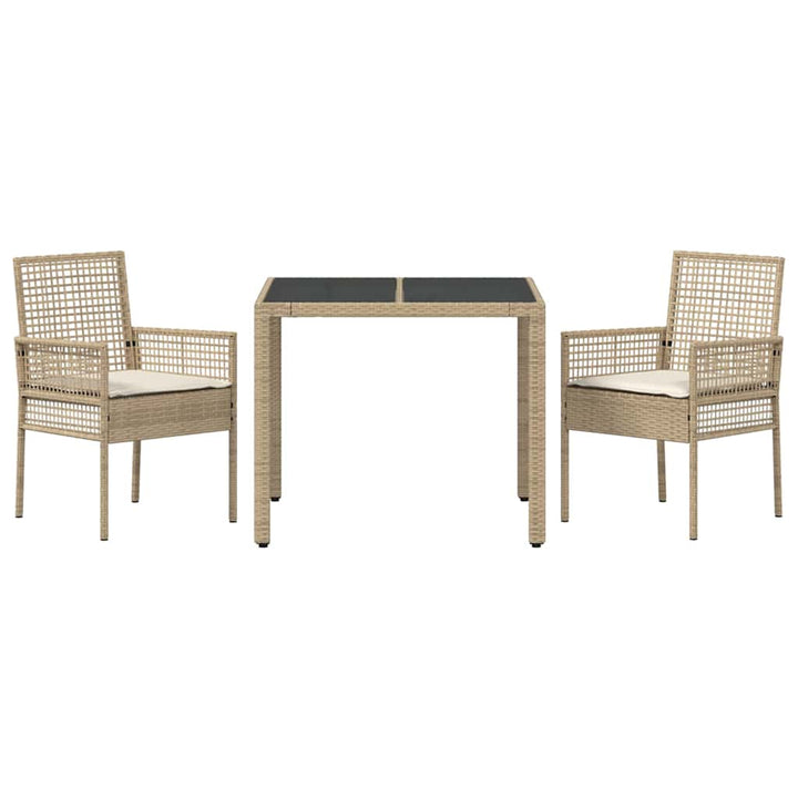 Have Spisebordssæt 3 pcs Beige polyrattan