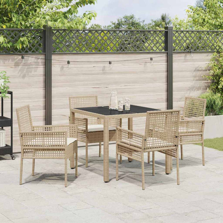 Have Spisebordssæt 5 pcs Beige polyrattan