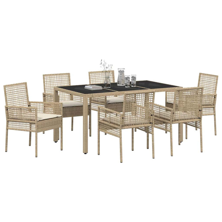 Have Spisebordssæt 7 pcs Beige polyrattan