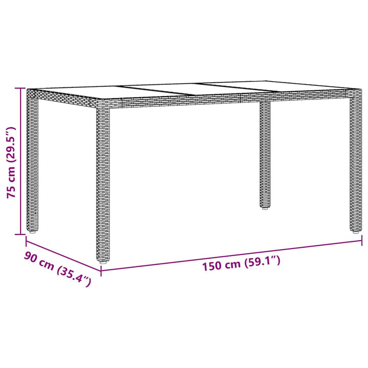 Have Spisebordssæt 7 pcs Beige polyrattan