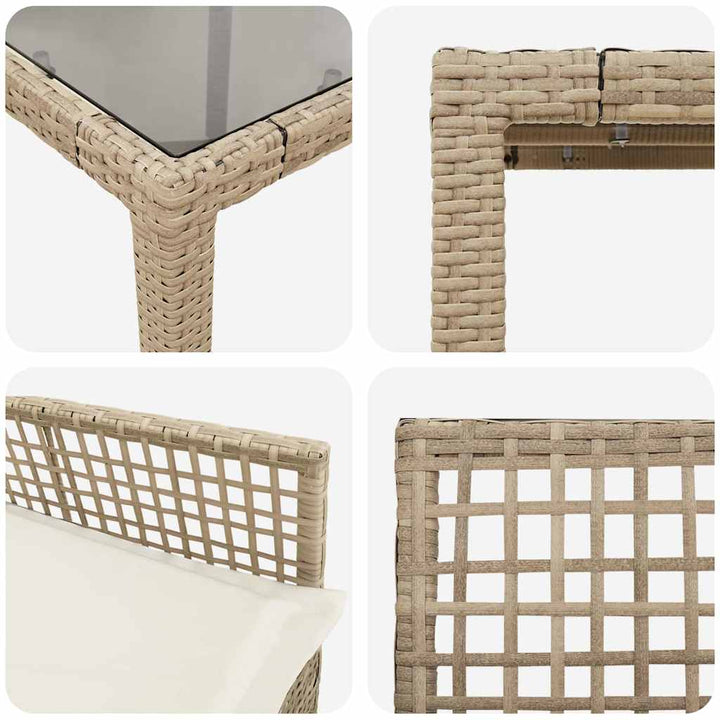 Have Spisebordssæt 7 pcs Beige polyrattan