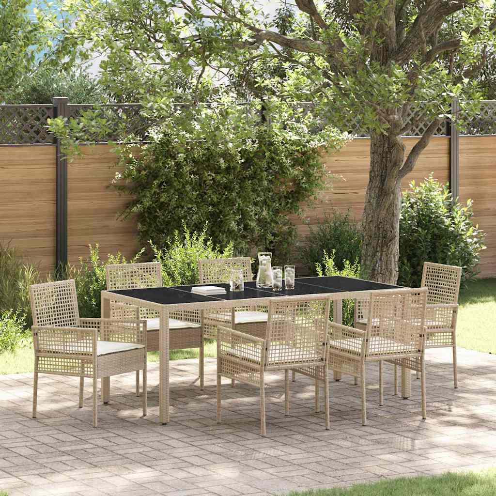 Have Spisebordssæt 7 pcs Beige polyrattan