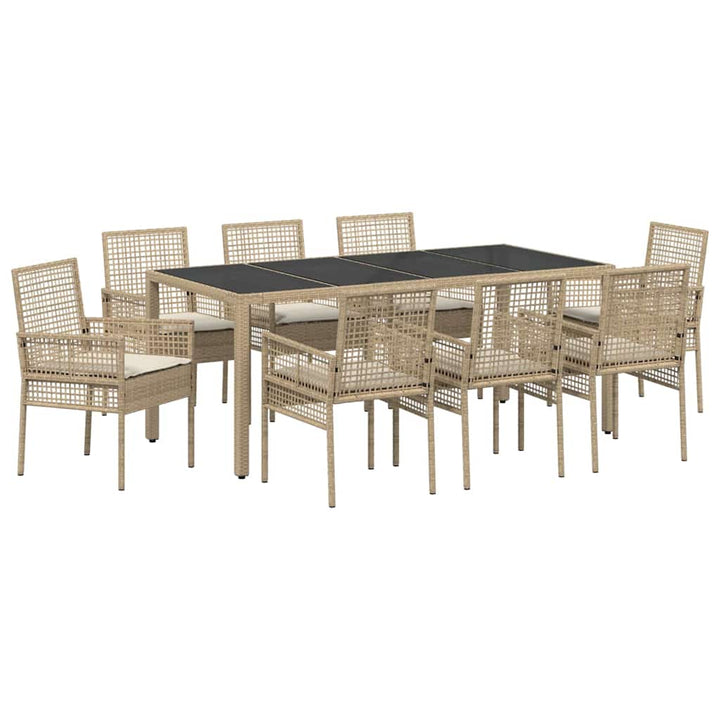 Have Spisebordssæt 9 pcs Beige polyrattan