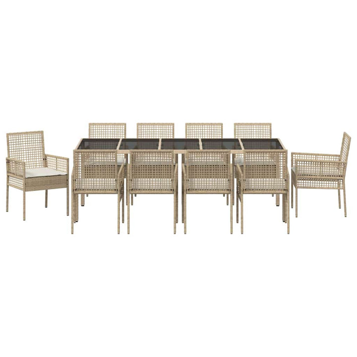 Have Spisebordssæt 11 pcs Beige polyrattan