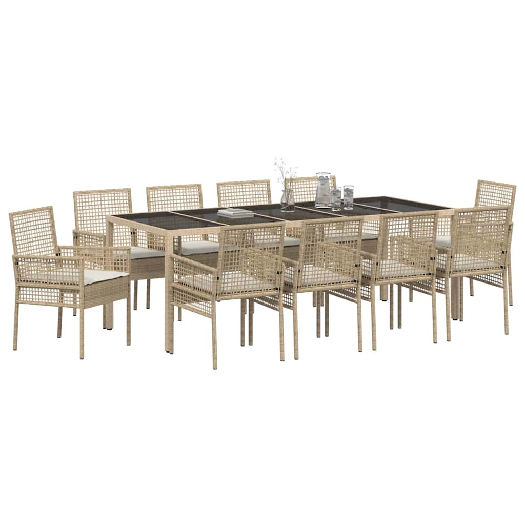 Have Spisebordssæt 11 pcs Beige polyrattan