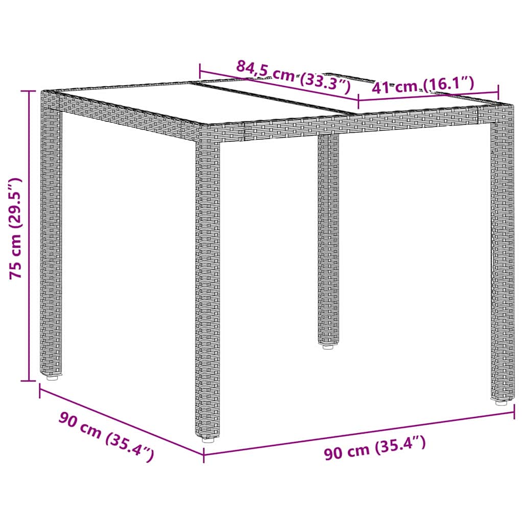 Have Spisebordssæt 3 pcs Lysegrå polyrattan